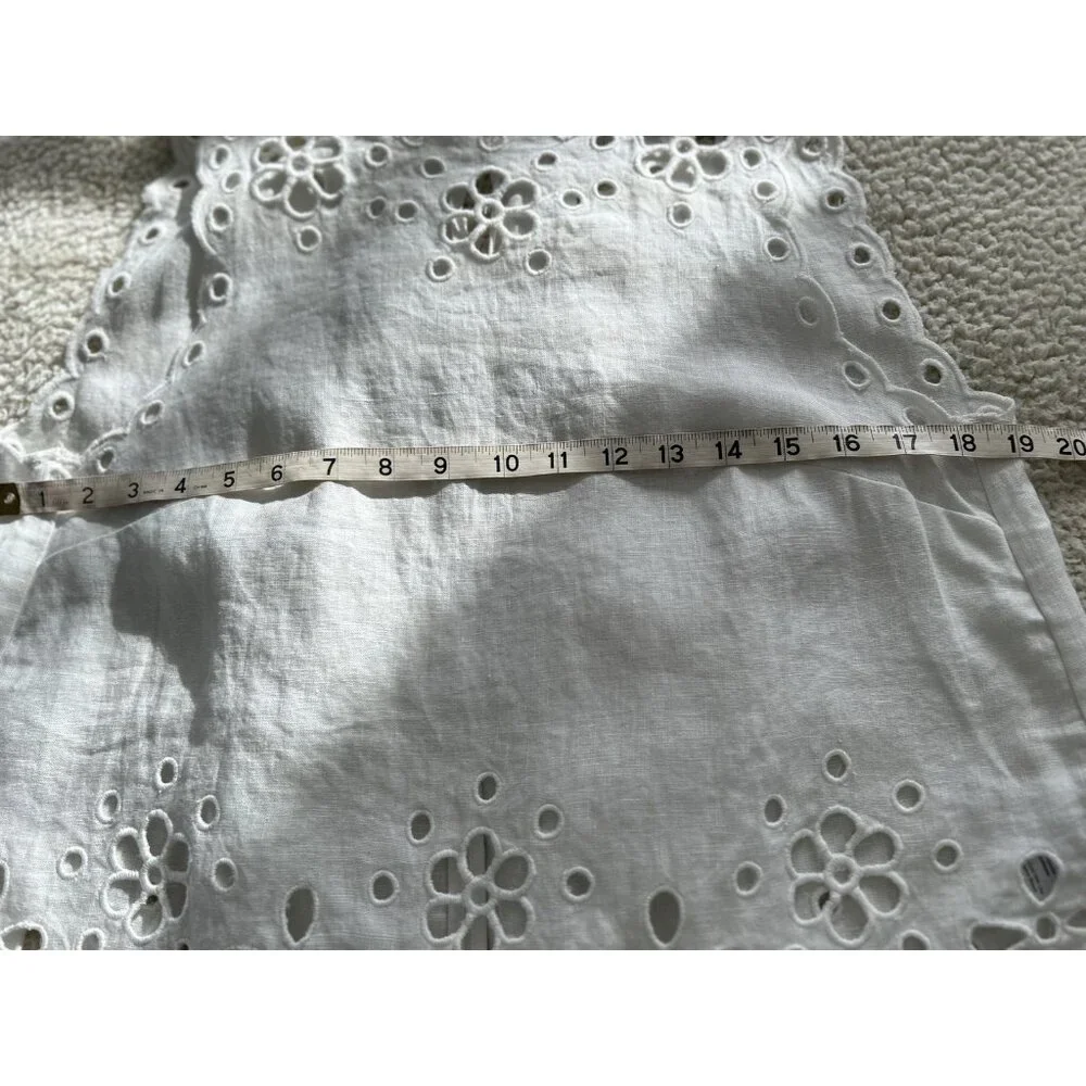 Madewell $118 Women's Embroidered Eyelet High-Low Tank White Salt Linen XS NV191 - Picture 12 of 15